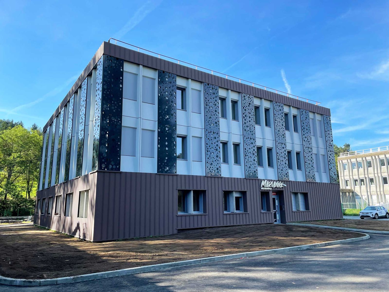 Vue de drone de la Résidence Darwin à Aurillac